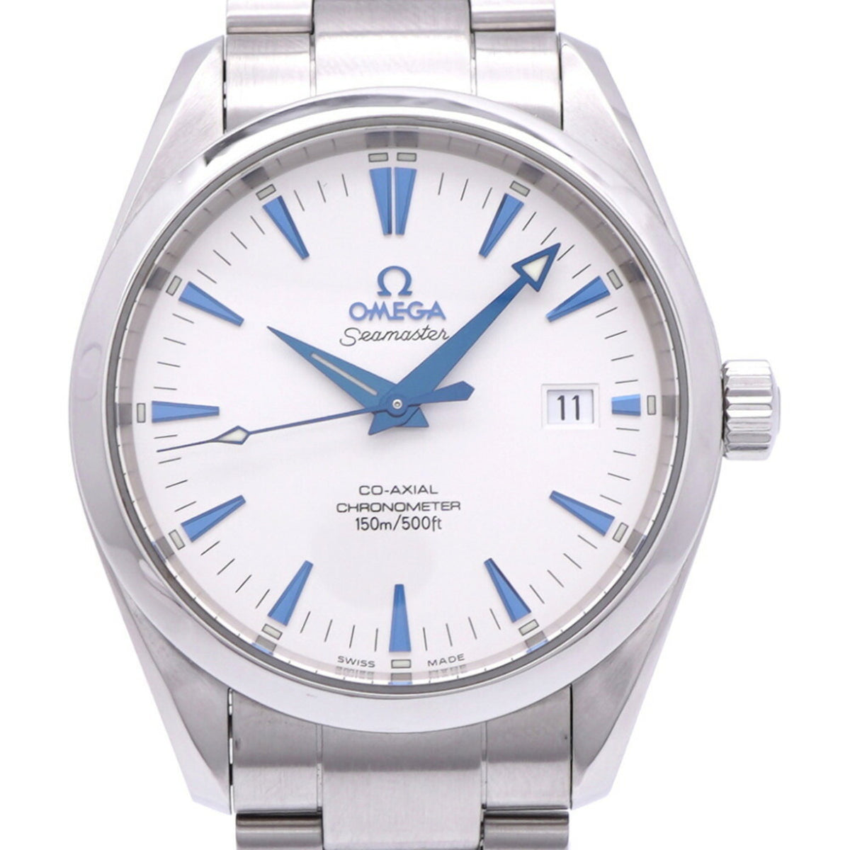 Montre automatique Omega Seamaster Aqua Terra Co-Axial 2503.33 d'occasion, comme neuve, en acier inoxydable argenté/bleu 0969OMEGA pour homme 