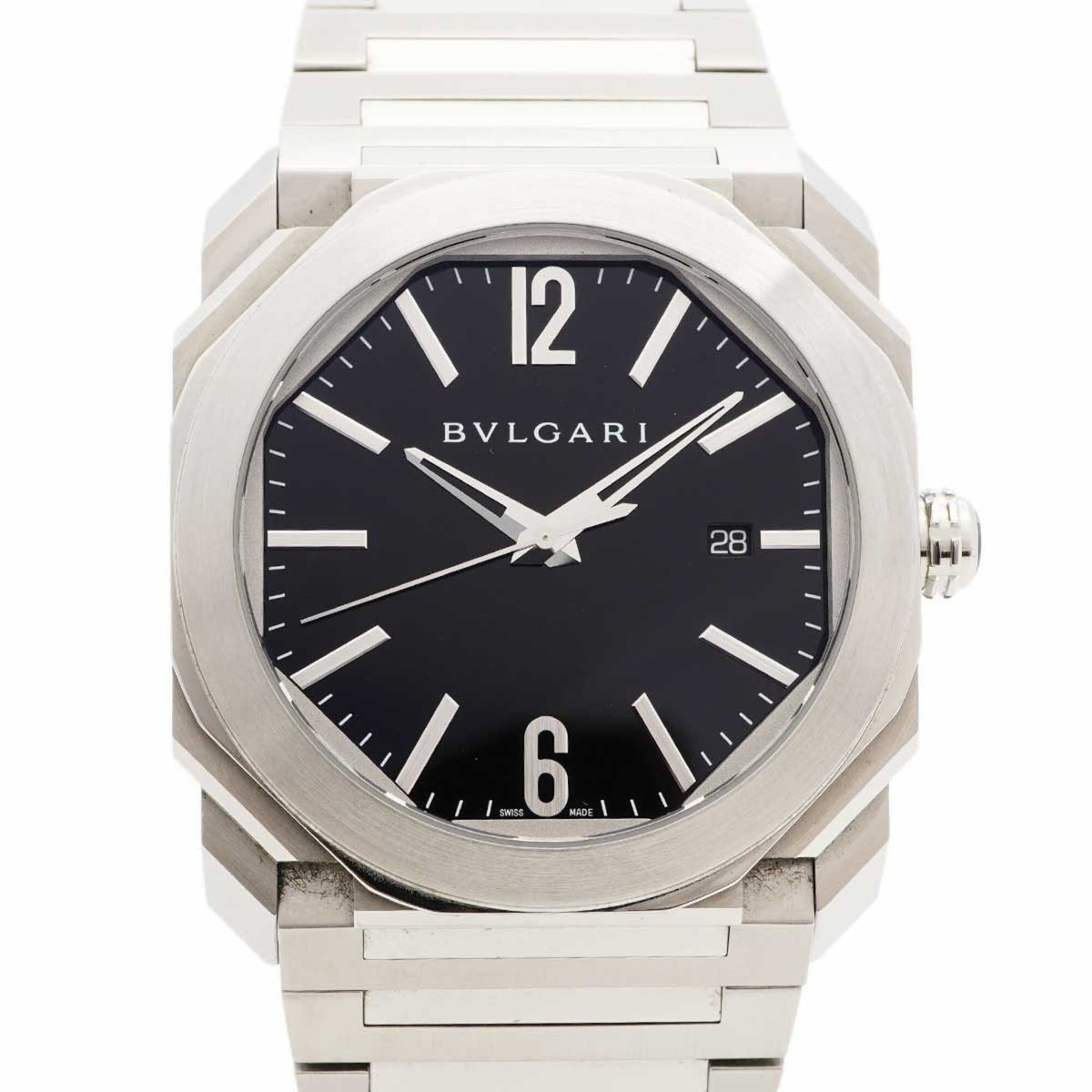Pre-Owned Bulgari Octo 102031 BGO41S Black Dial Men's Watch