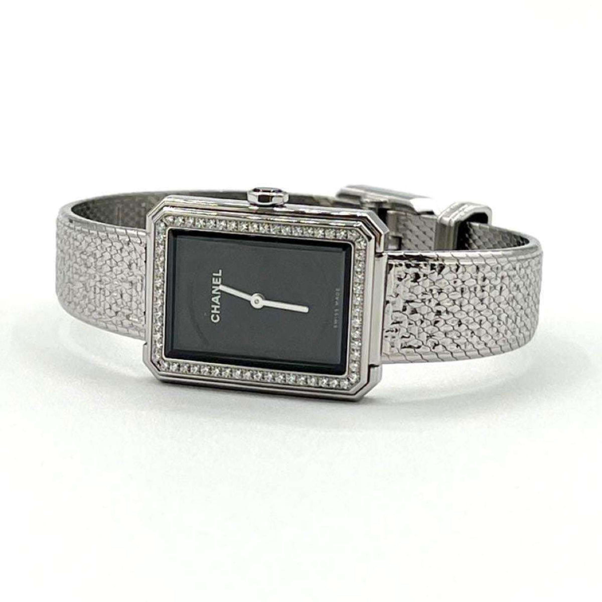 Pre-Owned CHANEL Ladies Watch Boyfriend Tweed Diamond