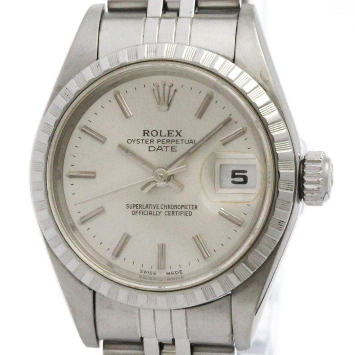 Pre-Owned ROLEX Oyster Perpetual Date Steel Automatic Ladies Watch Polished