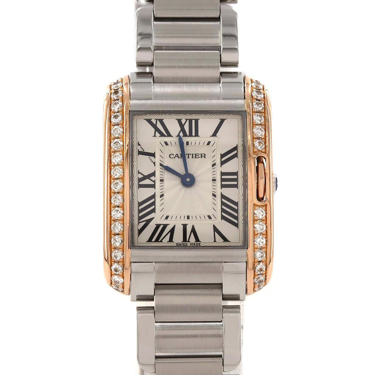 Pre-Owned Cartier Tank Anglaise SM PG Two-tone Watch D W3TA0002 SSxPG Quartz Movement