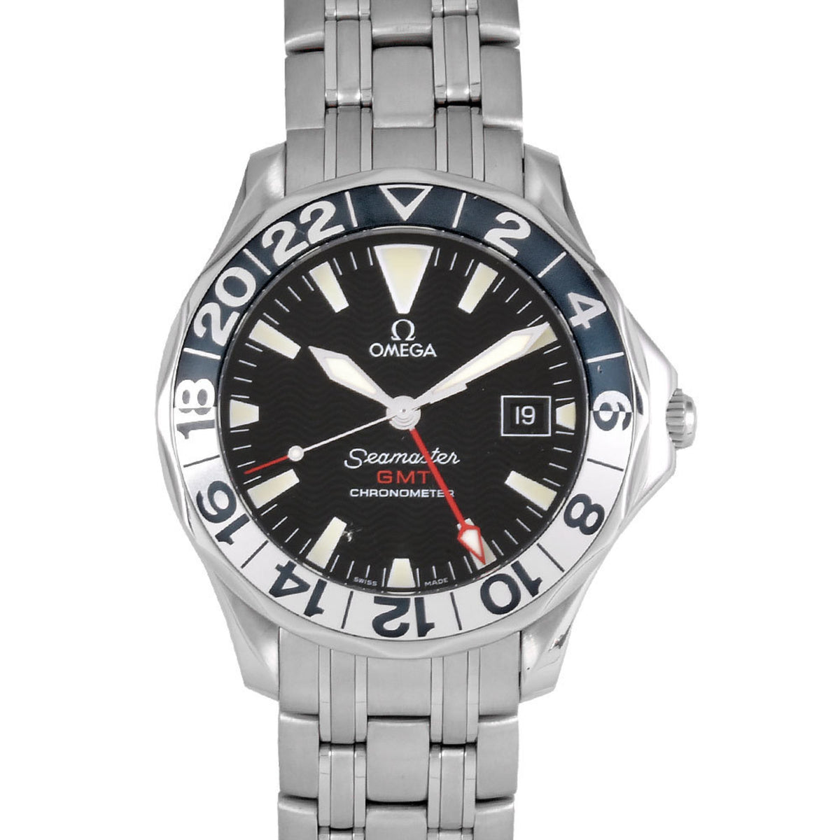 Pre-Owned OMEGA 2534.50.00 Seamaster 300 GMT 50th Anniversary Model Automatic Watch Black Dial Men's