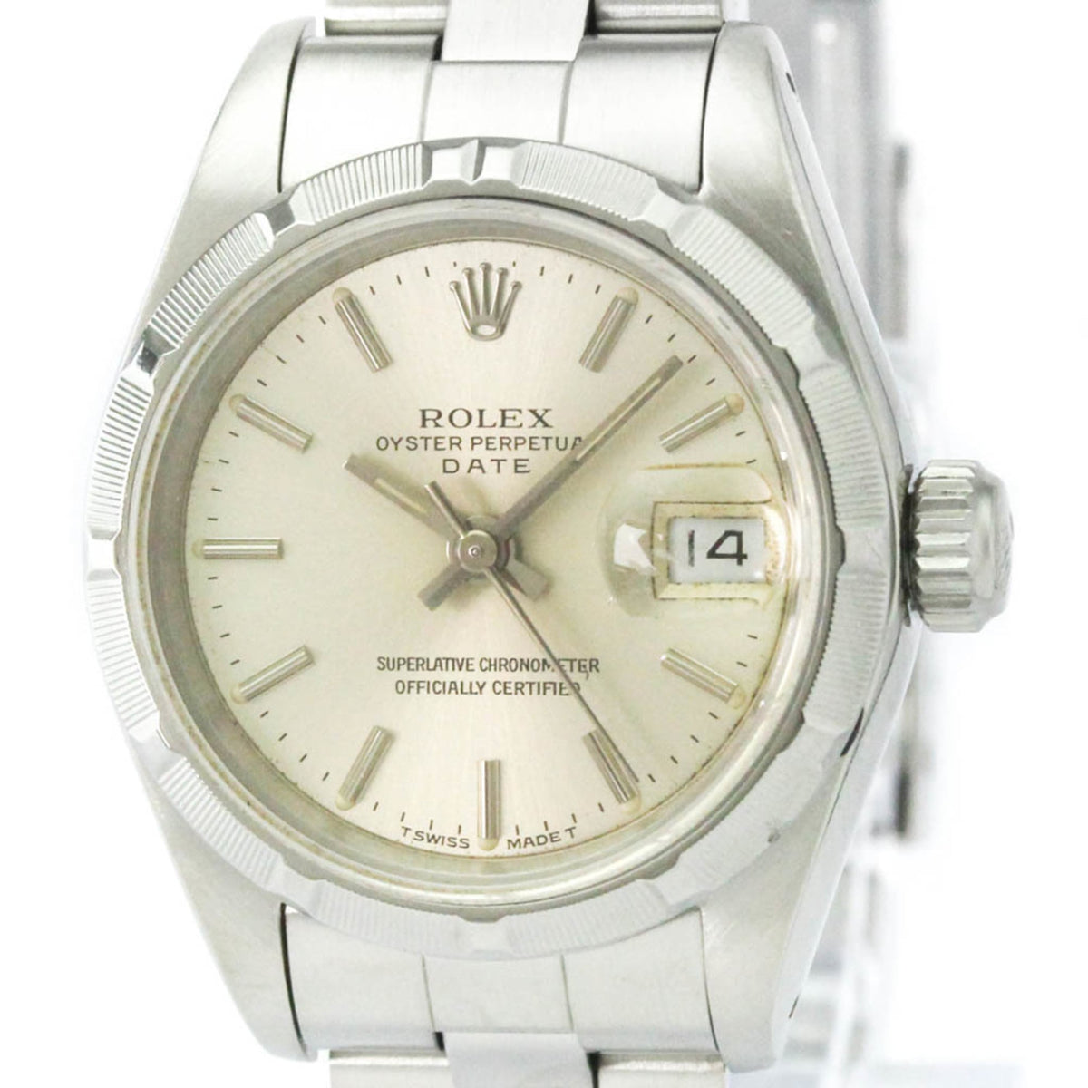 Pre-Owned ROLEX Oyster Perpetual Date 69190 Steel Automatic Ladies Watch Polished