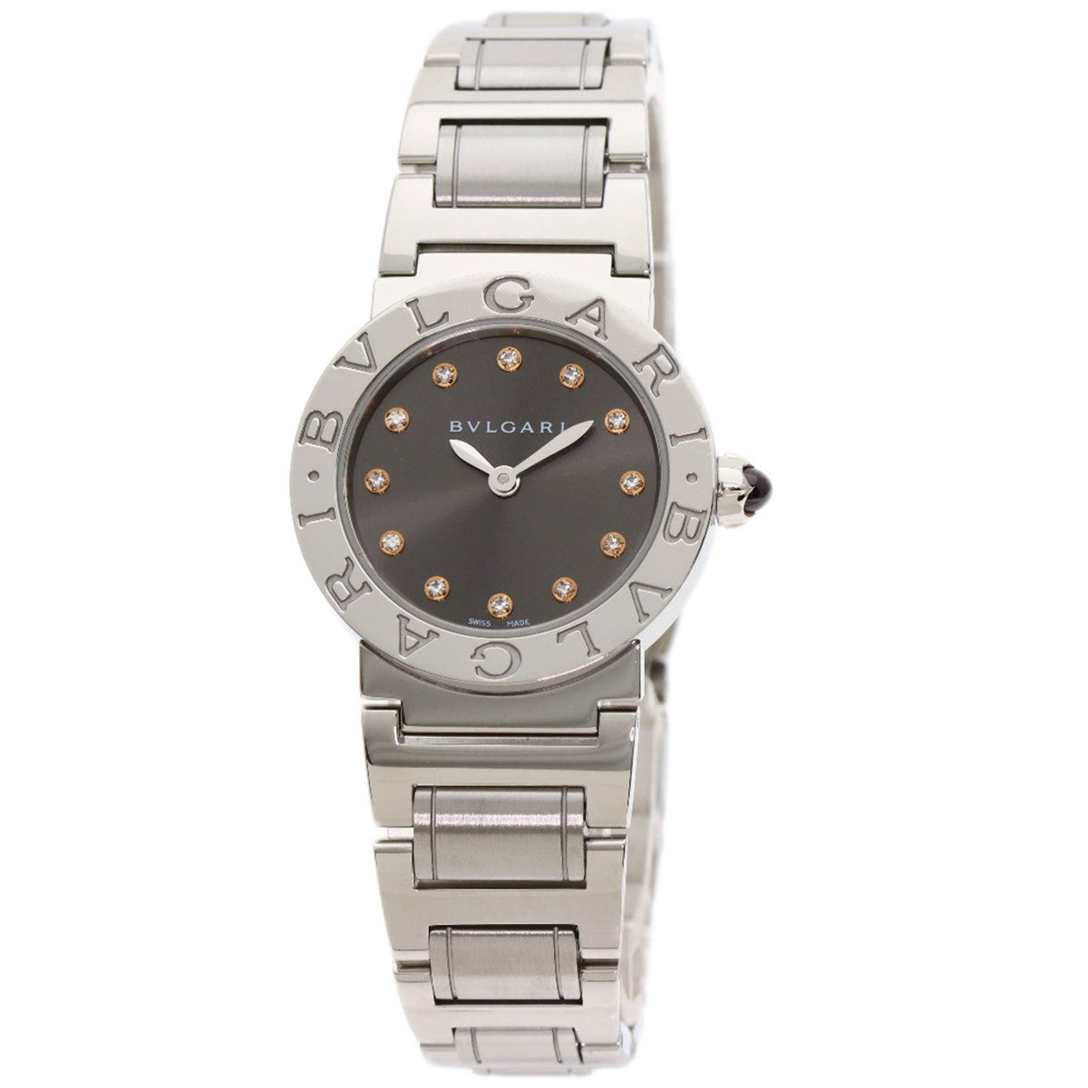 Montre BVLGARI BBL26C6SS 12 12P d'occasion en acier inoxydable pour femme avec diamants 