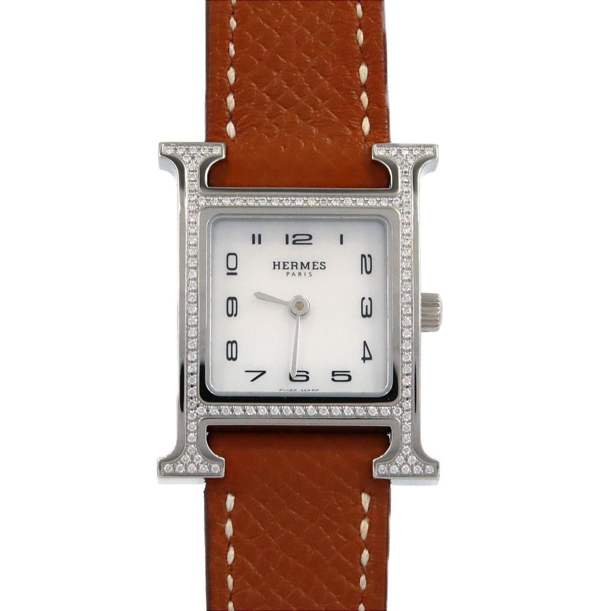 Pre-Owned Herm?s H Watch D HH1.235 Stainless Steel Quartz Wristwatch