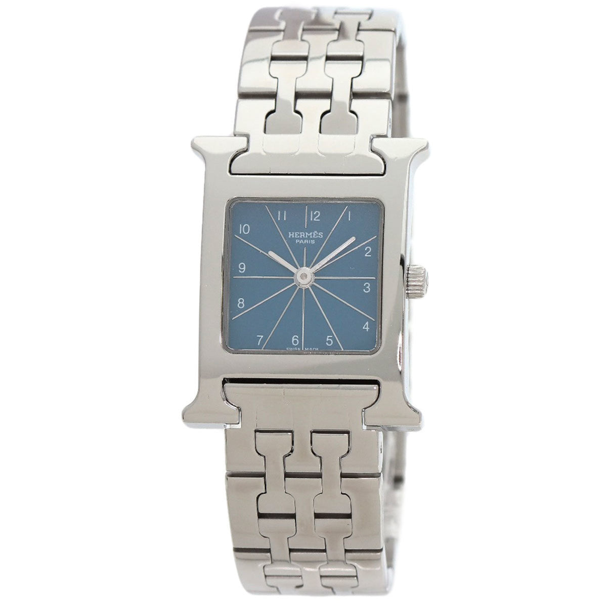 Pre-Owned Herm?s HH1.210 H Watch Blue Jean Stainless Steel/SS Women's