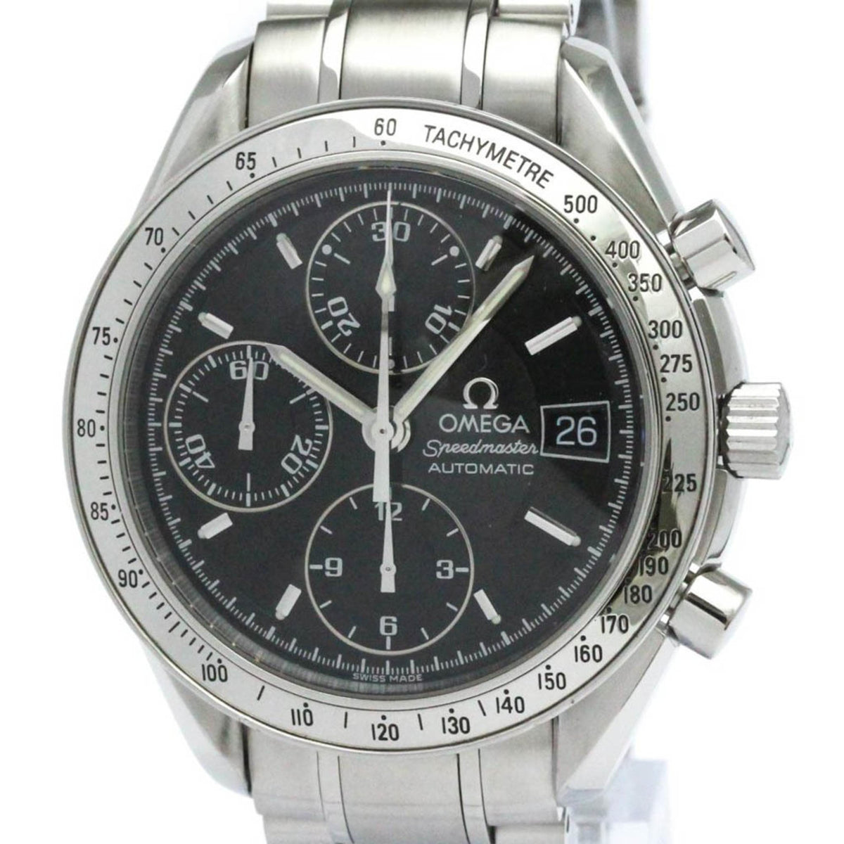 Montre automatique Omega Speedmaster Date pour homme, acier poli, d'occasion, référence 3513.50 