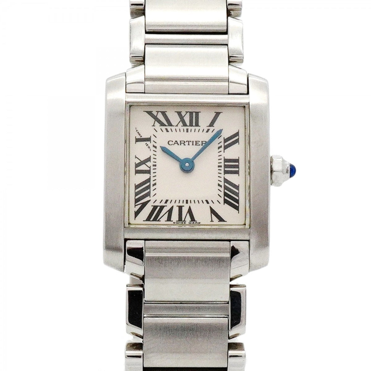 Pre-Owned Cartier Tank Fran?aise SM W51008Q3 White Dial Women's Watch