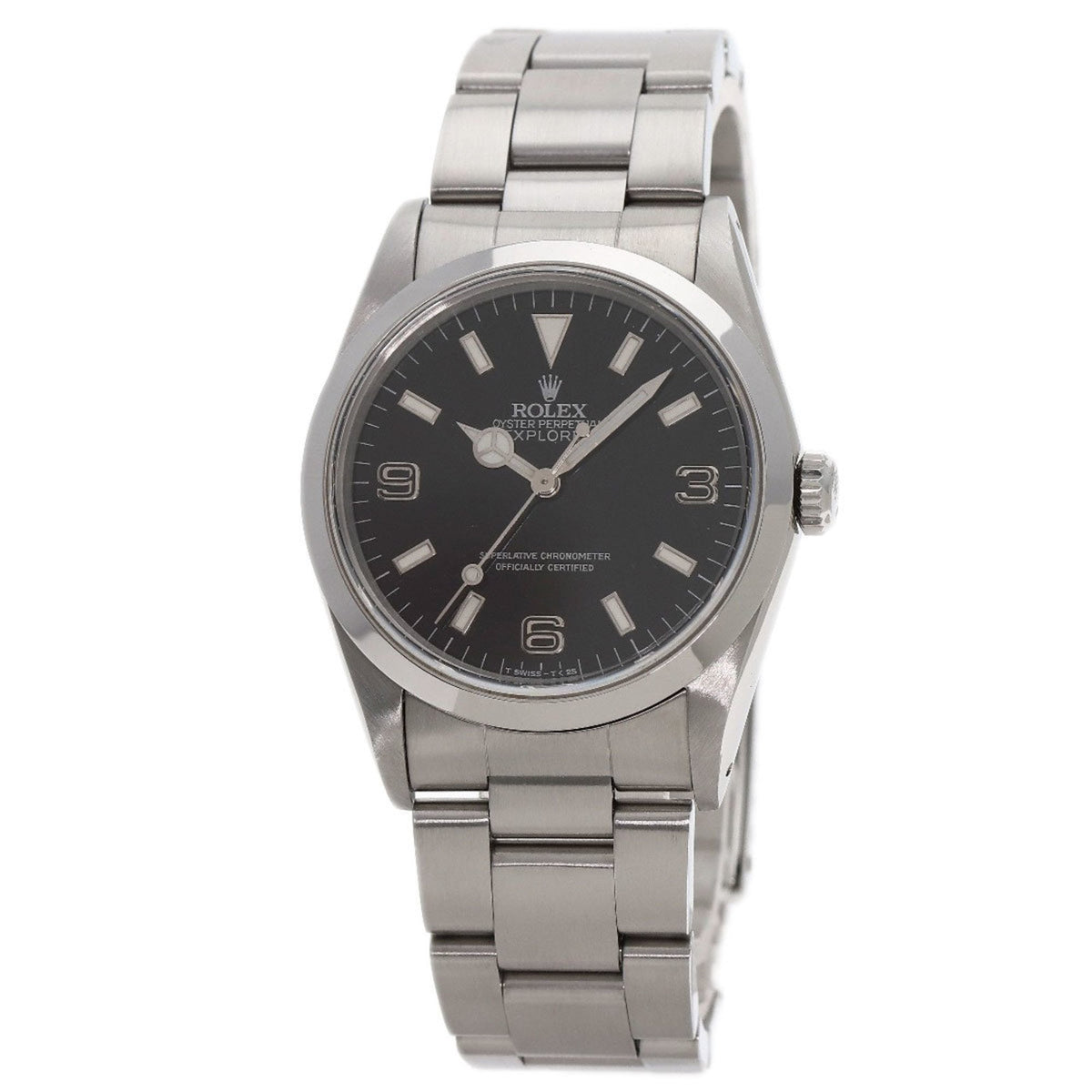 Pre-Owned Rolex 14270 Explorer 1 Blackout Watch Stainless Steel SS Men's ROLEX