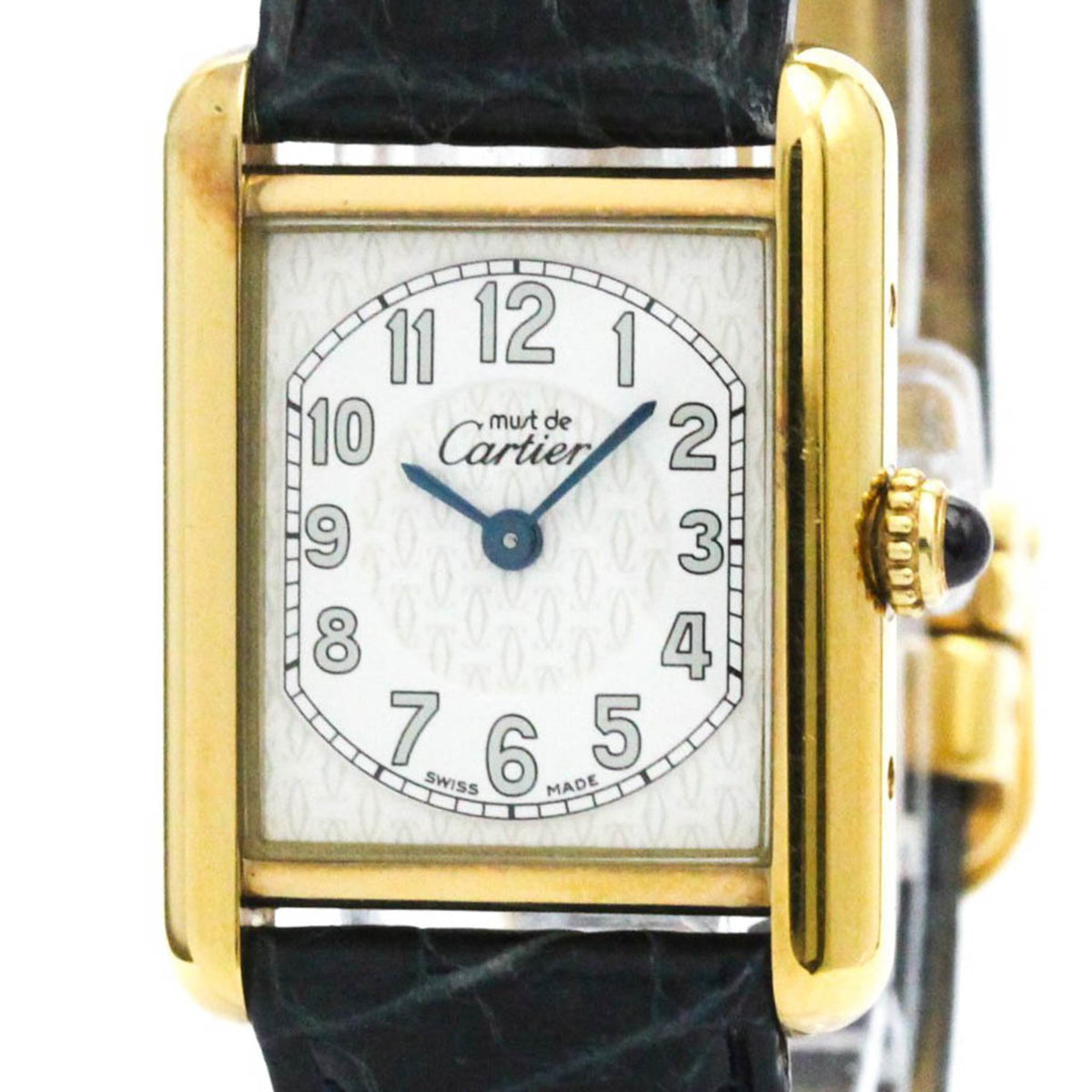 Pre-Owned CARTIER Must Tank Quartz Gold Plated Unisex Dress Watch W1013854 BF574831