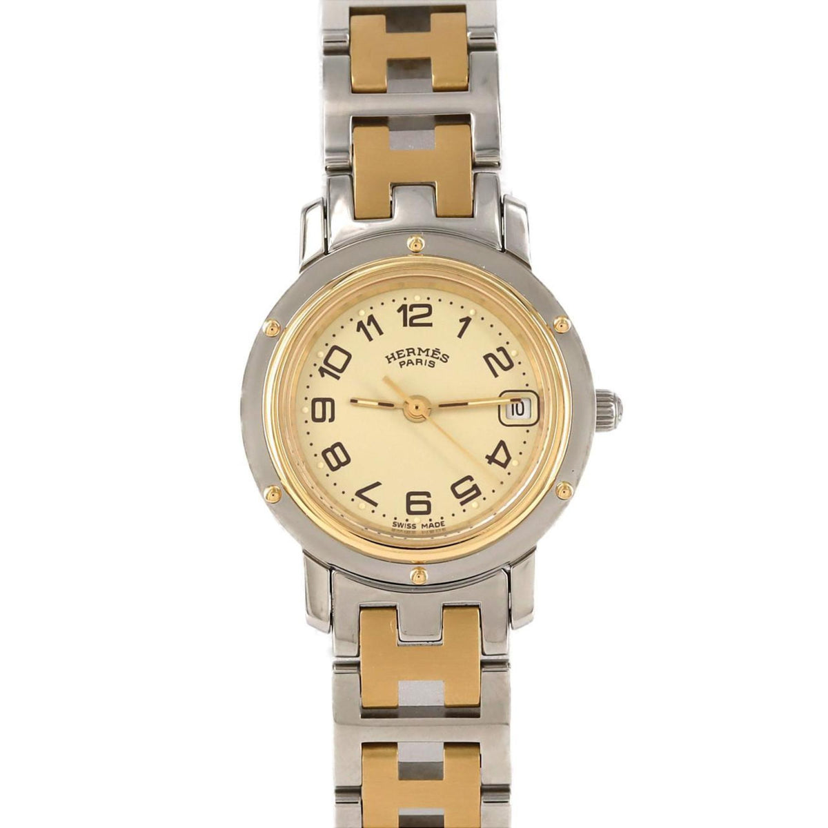 Montre à quartz Hermes Clipper Combi CL4.220 SSxGP d'occasion 