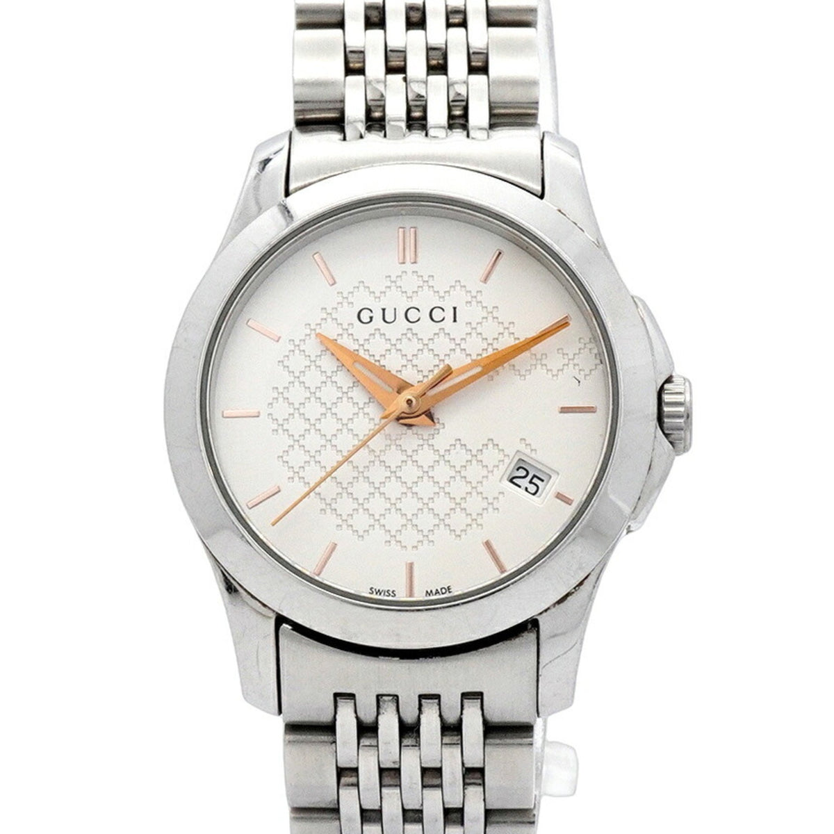 Pre-Owned Gucci G-Timeless 126.5 Silver Dial Women's Watch