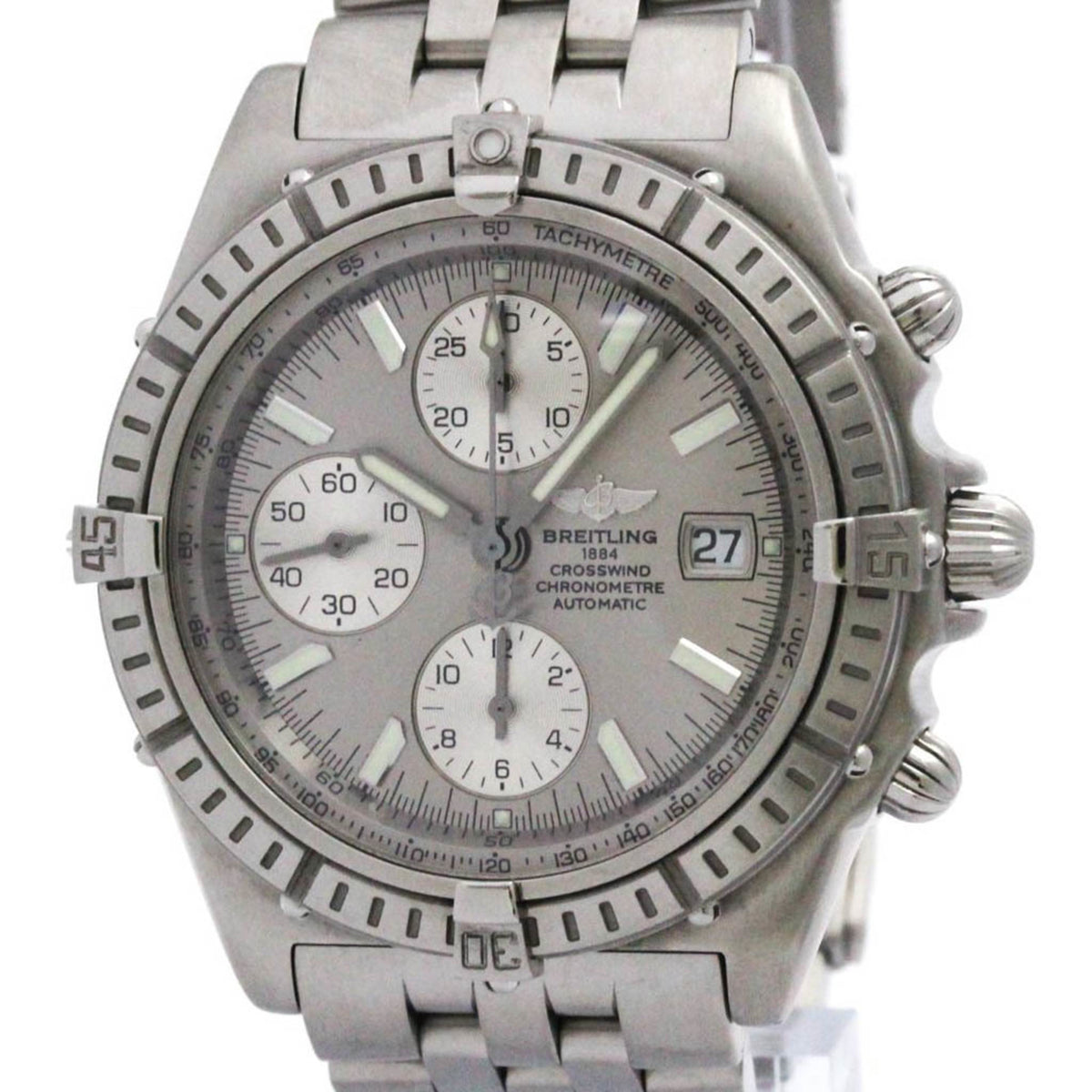 Pre-Owned BREITLING Crosswind Chronograph Steel Automatic Watch A13355 Polished