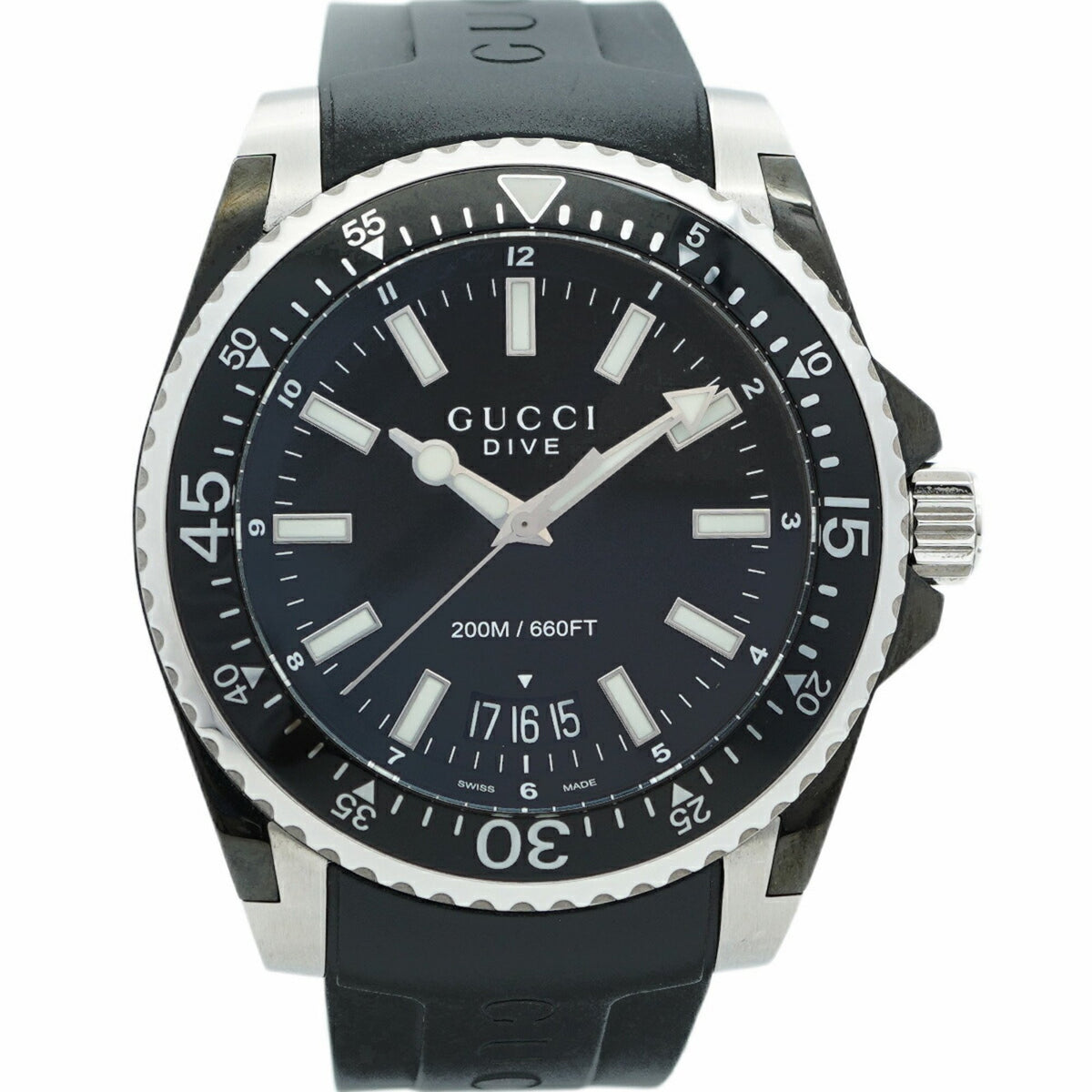 Pre-Owned Gucci Dive 136.2 Men's Black Dial Watch