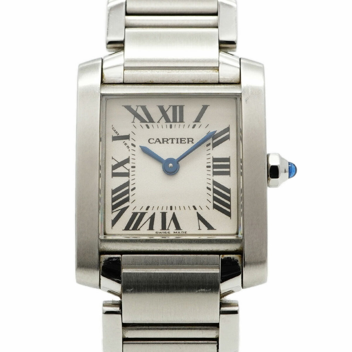 Pre-Owned Cartier Tank Fran?aise SM W51008Q3 White Dial Women's Watch