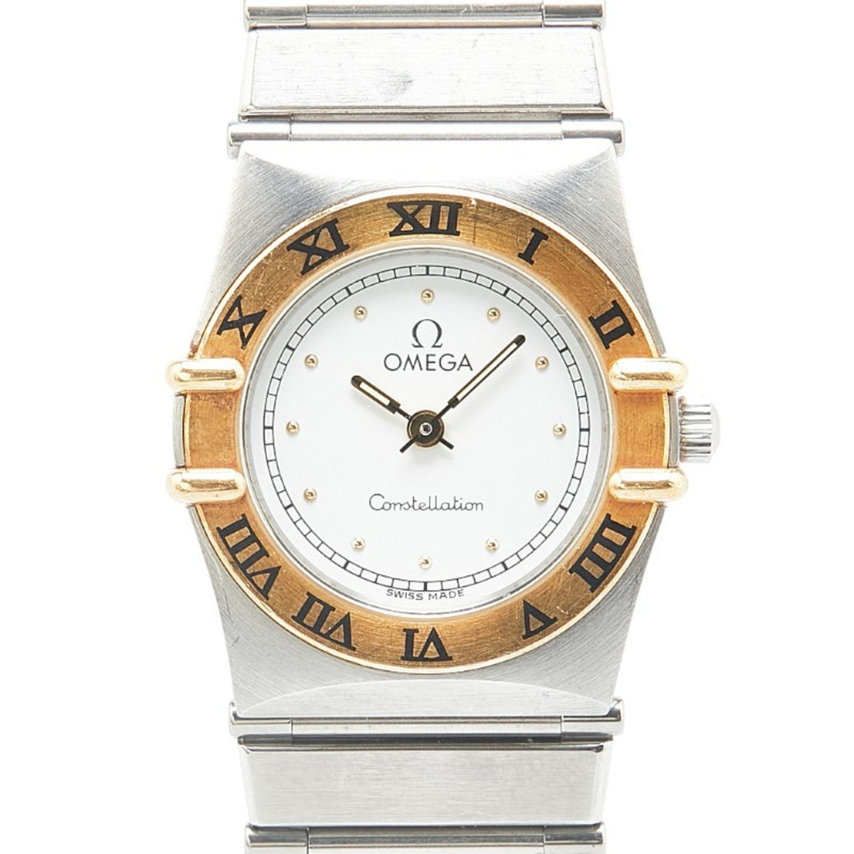Pre-Owned OMEGA Constellation Watch Quartz White Dial Stainless Steel Plated Ladies