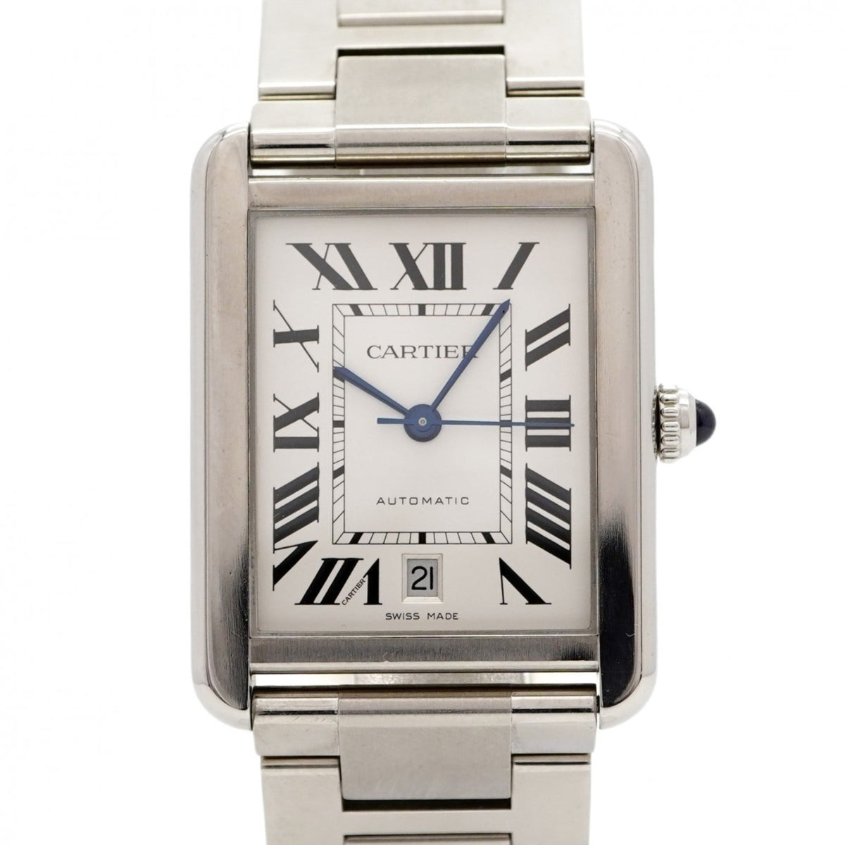 Pre-Owned Cartier Tank Solo XL W5200028 Silver Dial Men's Watch