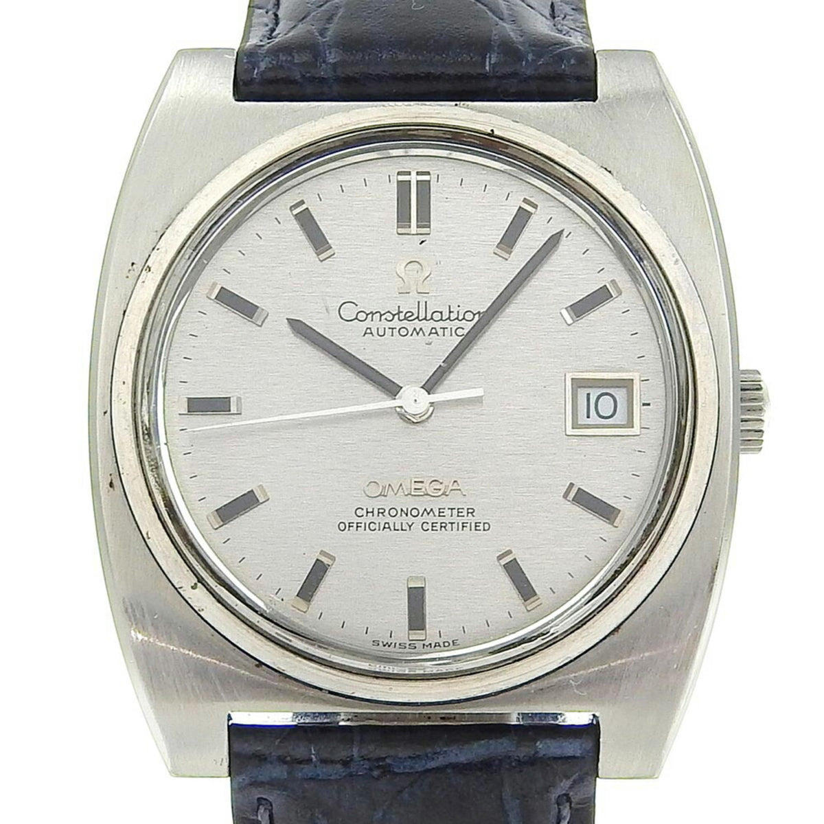 Pre-Owned OMEGA Constellation Watch Chronometer cal.1001 Stainless Steel x Embossed Leather Automatic Silver Dial Men's S120924440