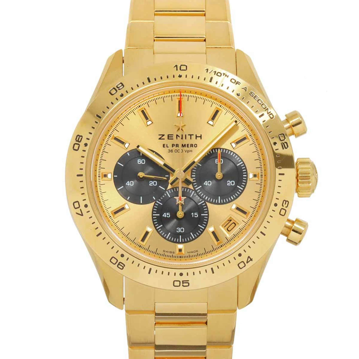 Pre-Owned Zenith El Primero Chronomaster Sport 30 3101 3600 Men's Watch with Date Display, Gold 18K Yellow Gold, Automatic Movement