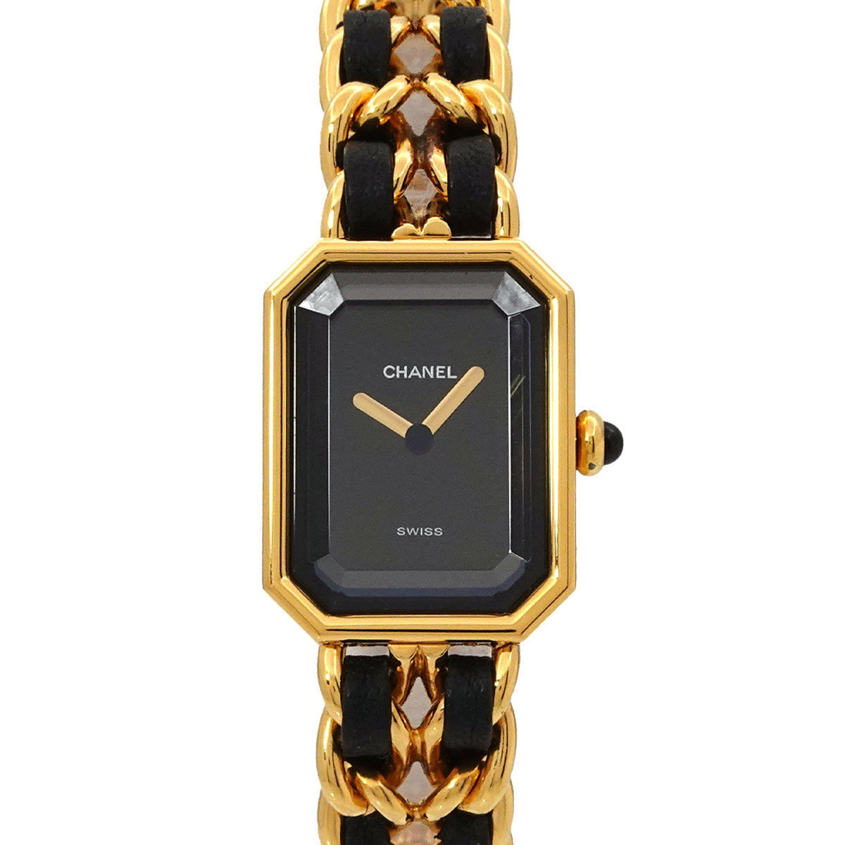 Pre-Owned CHANEL Premiere Women's Watch, Size M, H0001, Black and Gold, Quartz Movement