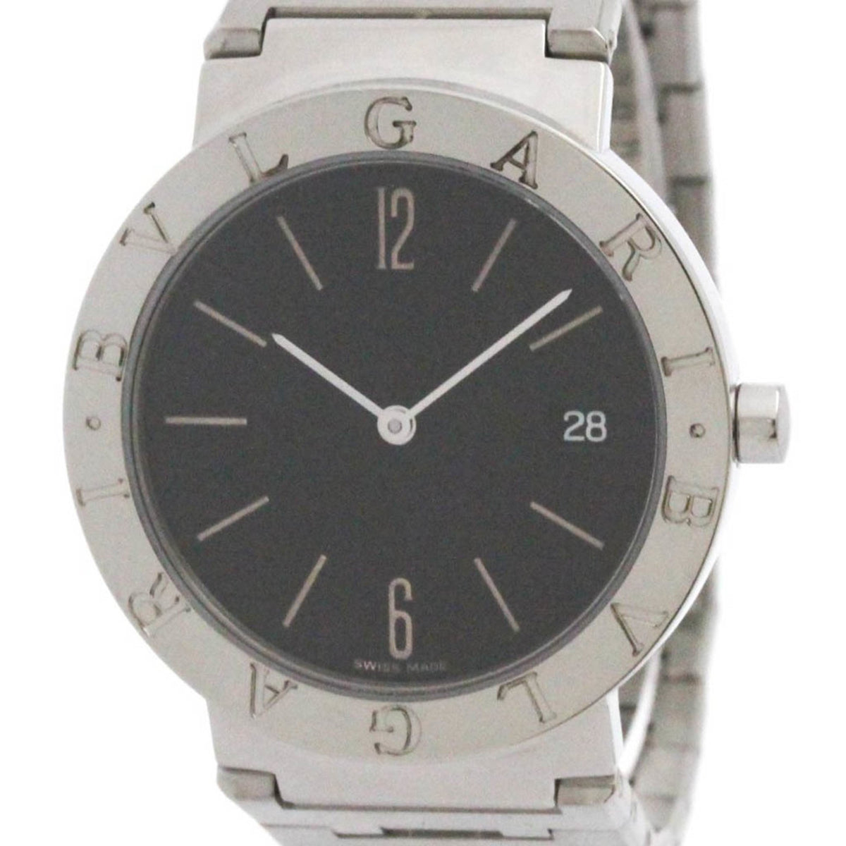 Pre-Owned BVLGARI BVLGARI-BVLGARI Steel Quartz Mens Watch BB33SSD Polished