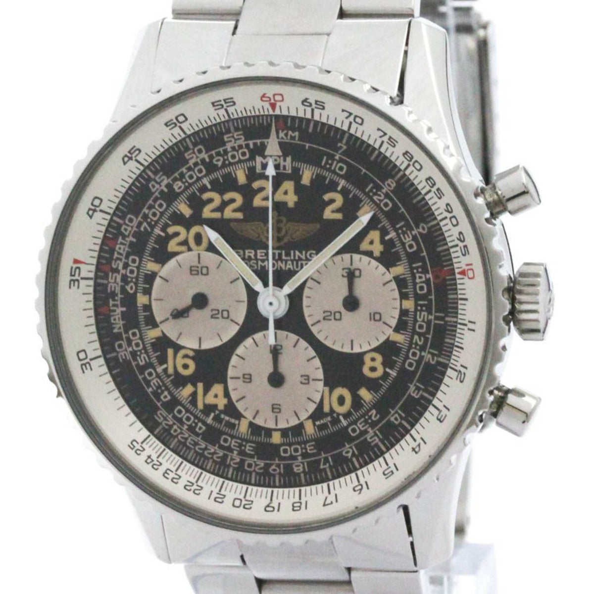 Pre-Owned Polished BREITLING Navitimer Cosmonaute Steel Hand-winding Watch A12019 BF581025