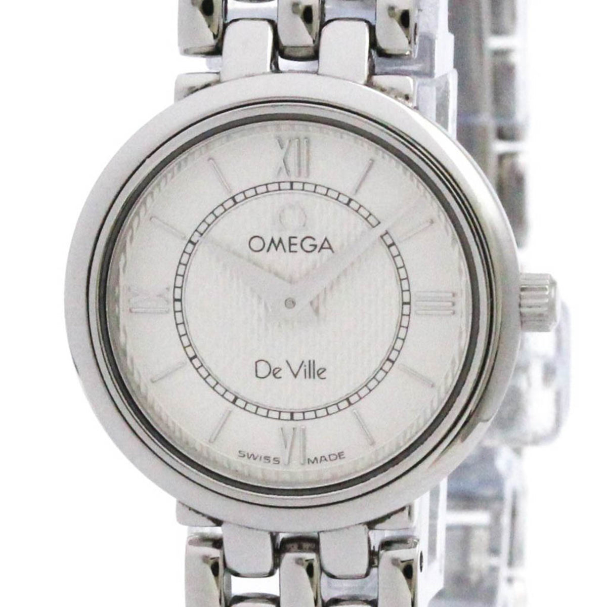 Pre-Owned OMEGA De Ville Stainless Steel Quartz Ladies Watch 7574.31 Polished