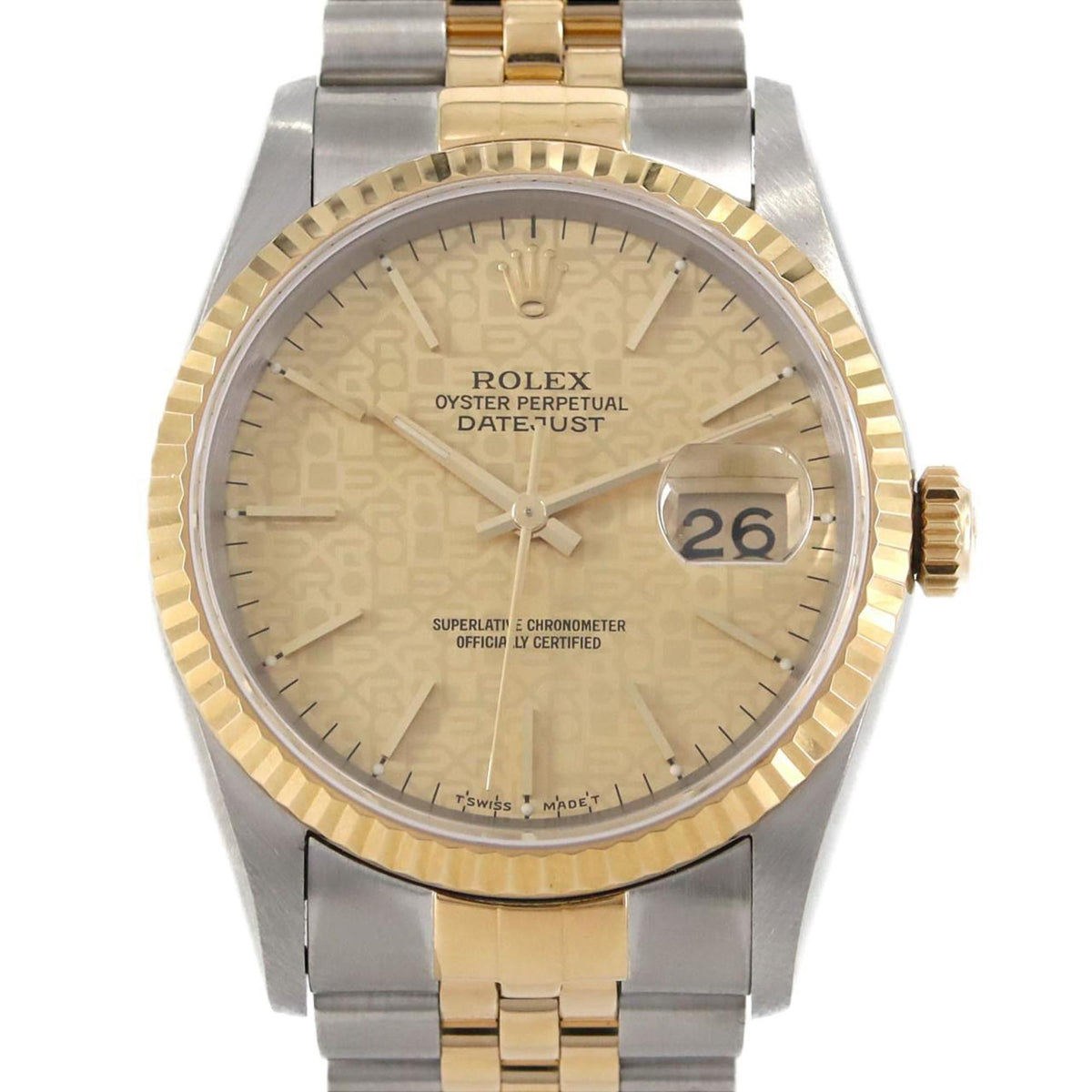 Pre-Owned Rolex Datejust 16233 SSxYG Wristwatch Automatic W Serial