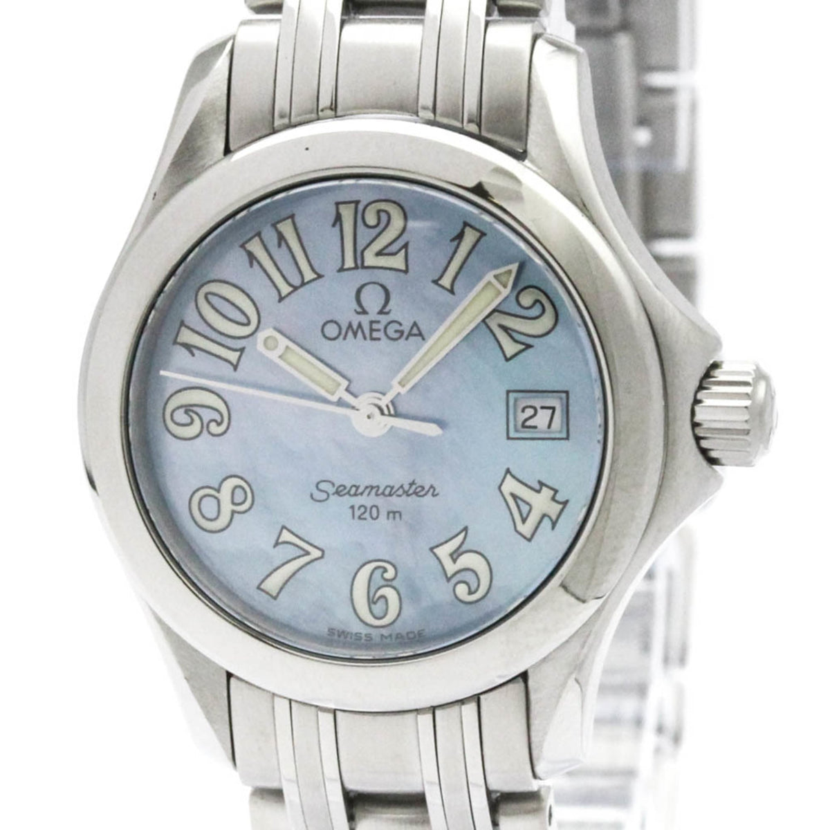Pre-Owned OMEGA Seamaster 120M MOP Dial Steel Ladies Watch 2581.88 Polished