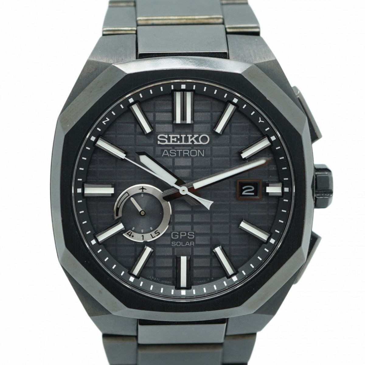 Pre-Owned Seiko Astron 3X62-0AA0 Black Dial Men's Watch