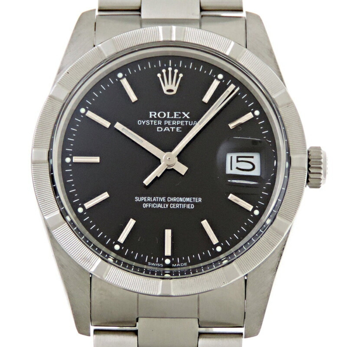 Montre homme Rolex Oyster Perpetual Date R d'occasion, numéro de série 1987, référence 15010 