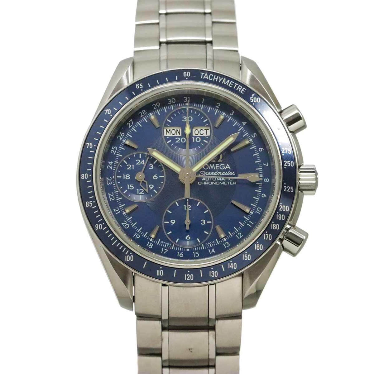 Pre-Owned Omega Speedmaster Triple Calendar 3222.80 Men's Watch Blue Automatic Self-winding