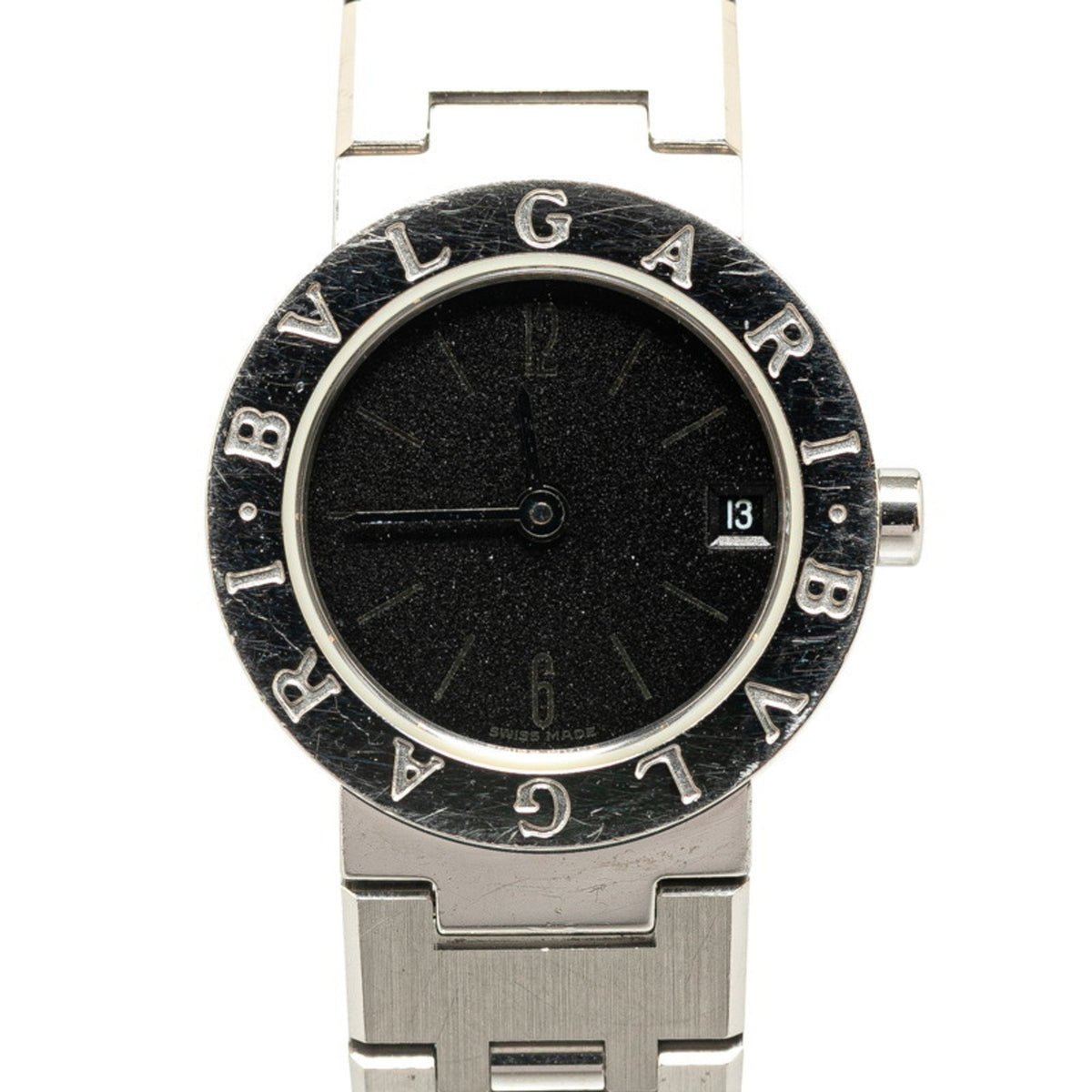Pre-Owned BVLGARI Watch BB23SS Quartz Black Dial Stainless Steel Women's