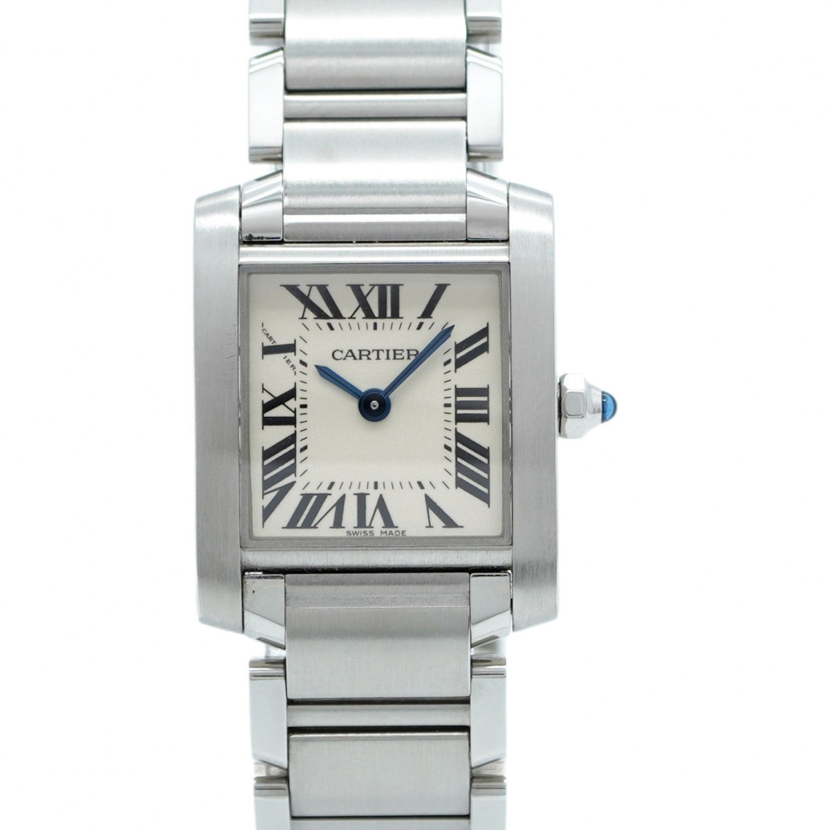 Pre-Owned Cartier Tank Fran?aise W51008Q3 White Dial Women's Watch