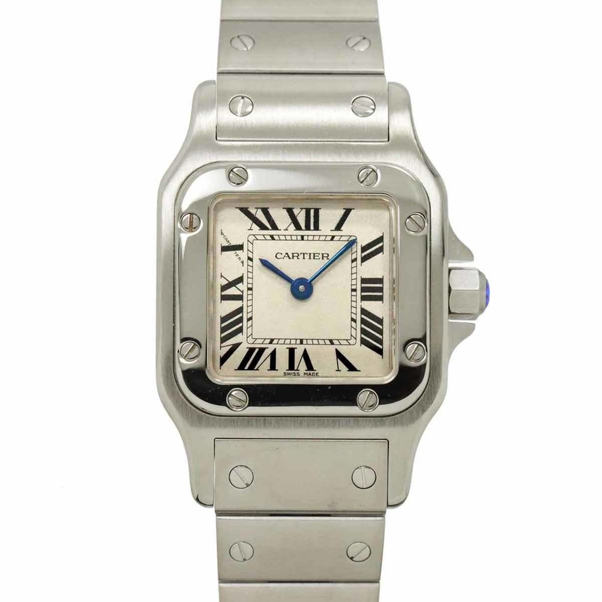Pre-Owned Cartier Santos Galbee SM W20056D6 Women's Ivory Quartz Watch