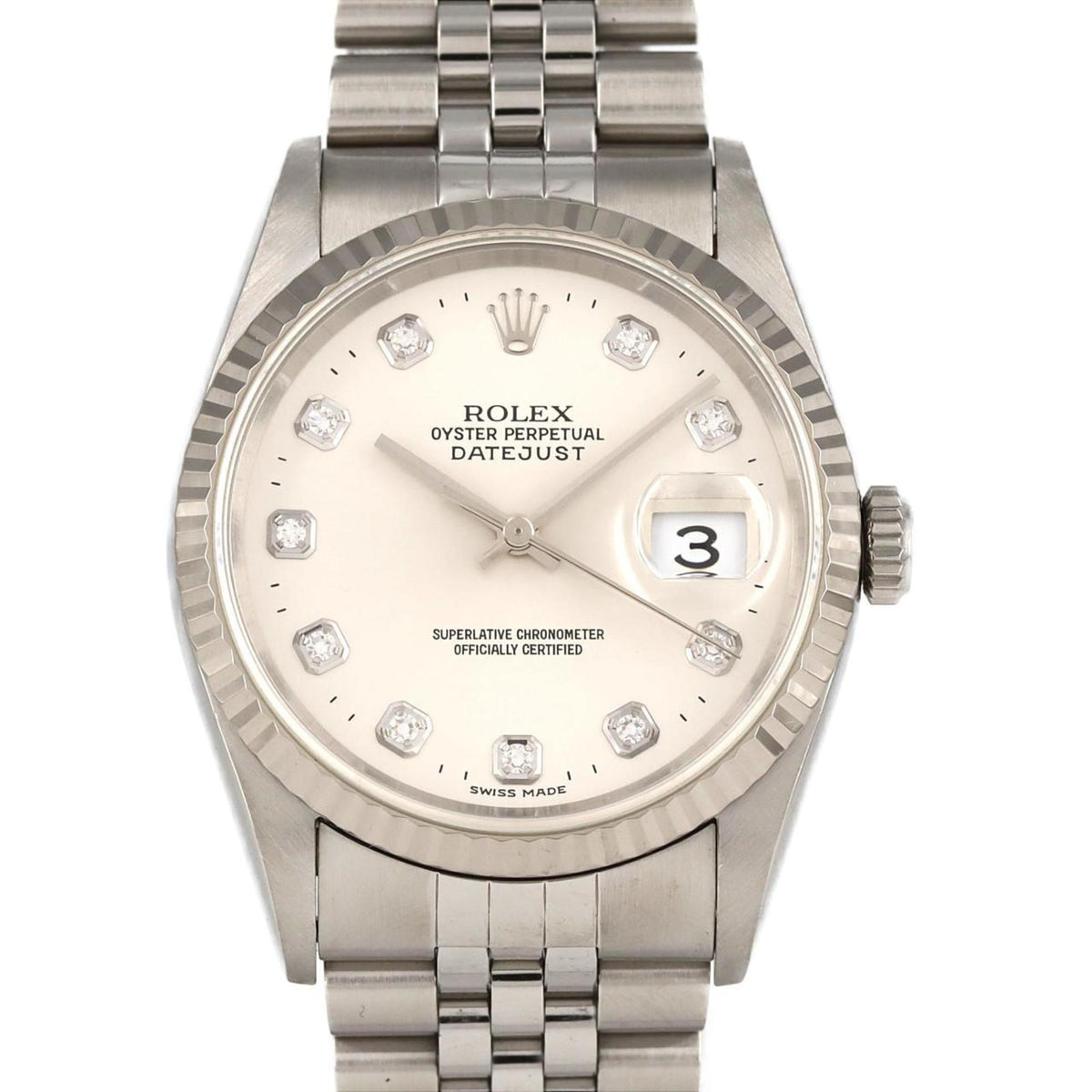 Pre-Owned Rolex Datejust 16234G SSxWG Automatic Watch, T-Serial