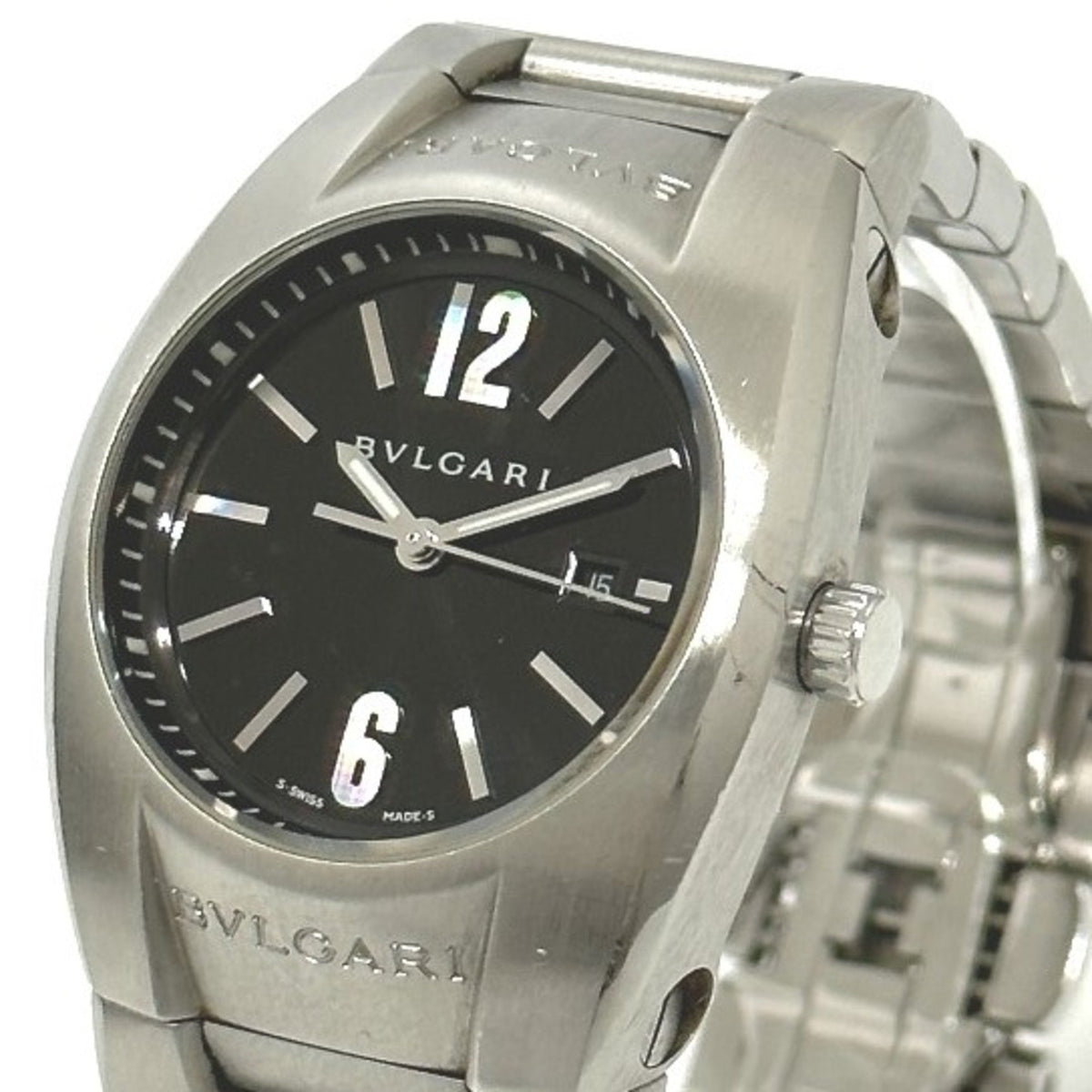 Pre-Owned Bvlgari EG30S Quartz date Wristwatch Silver