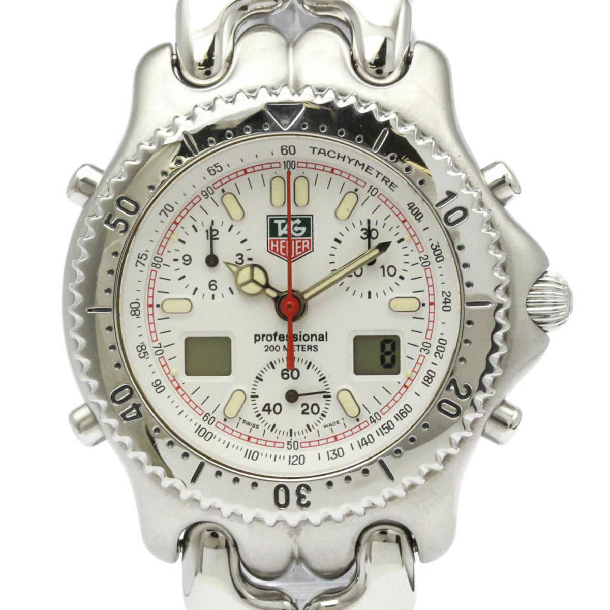 Pre-Owned TAG HEUER Sel Chronograph 200M Steel Quartz Mens Watch CG1111 Polished