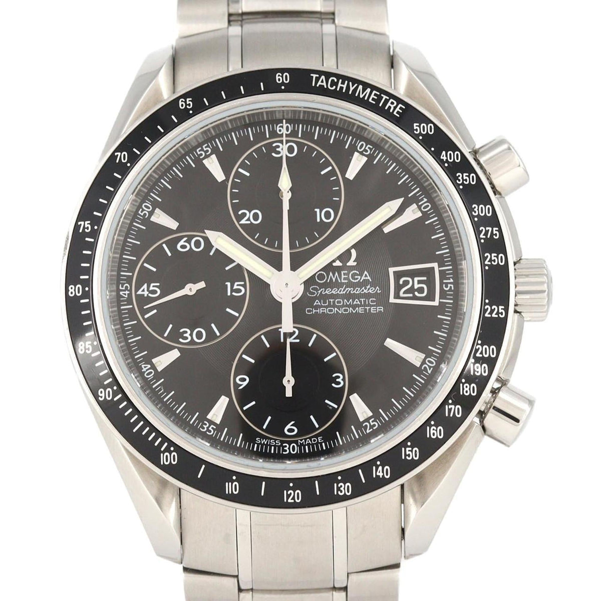 Pre-Owned Omega Speedmaster Date 3210.50 Stainless Steel Automatic Watch