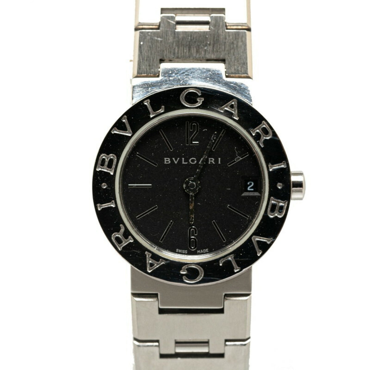 Pre-Owned BVLGARI Watch BB23SS Quartz Black Dial Stainless Steel Women's