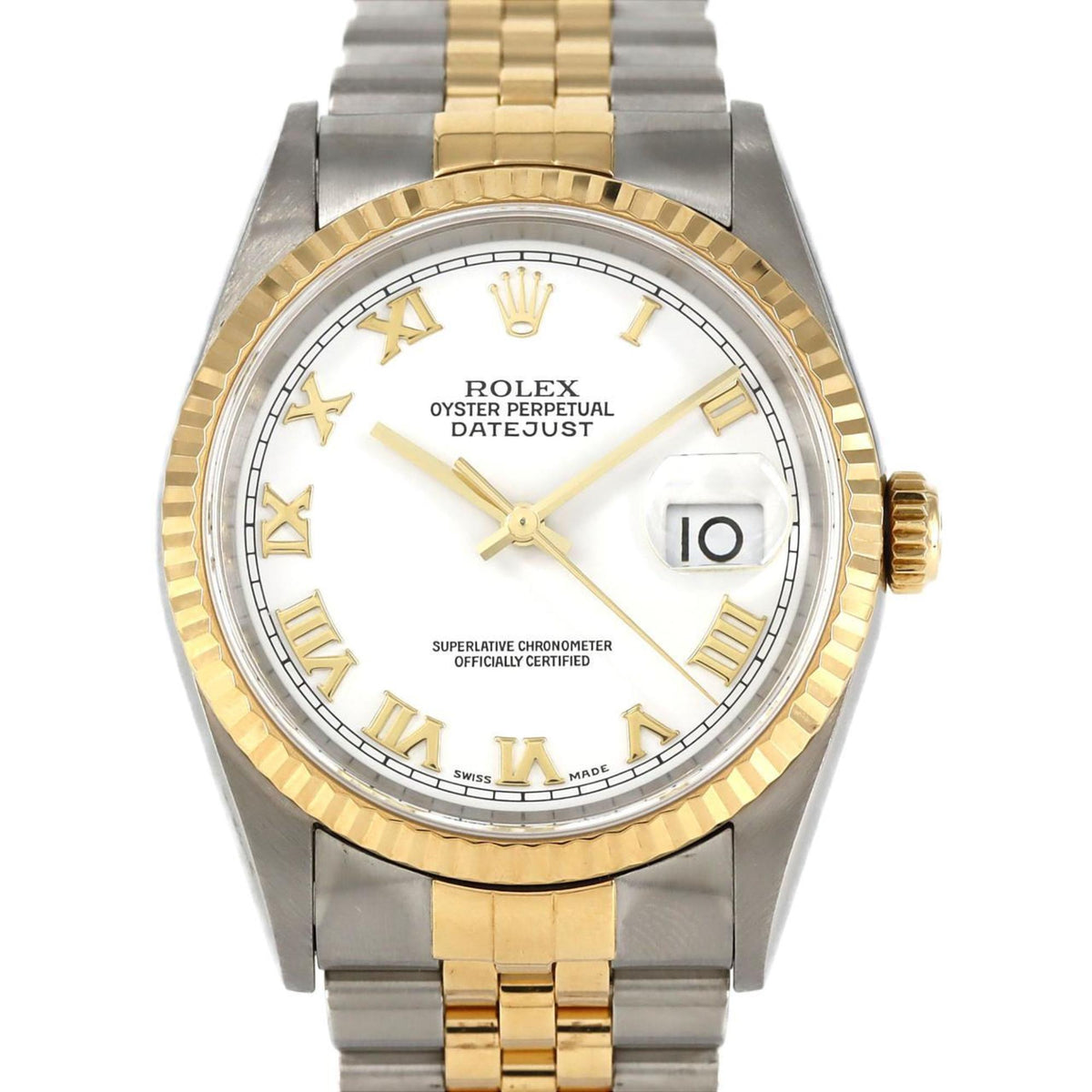 Pre-Owned Rolex Datejust 16233 SSxYG Automatic Watch P-Serial
