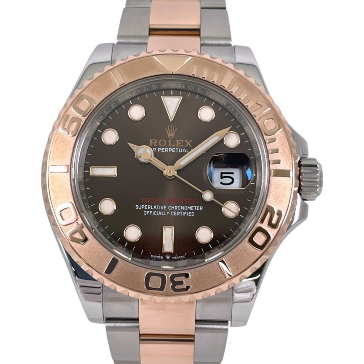 Pre-Owned ROLEX Yacht-Master 126621 Men's Stainless Steel PG Automatic Watch, Random Number, 2021 Guarantee, Chocolate Dial