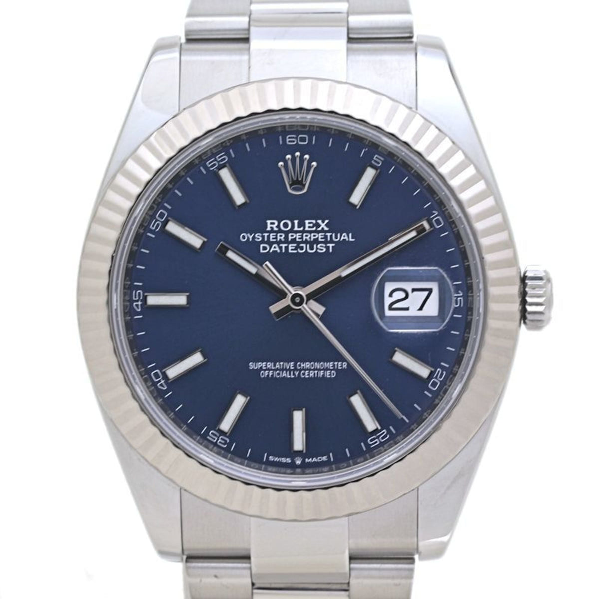 Pre-Owned ROLEX Rolex Datejust 41 Bright Blue 126334 Men's Watch 18K White Gold and Stainless Steel 40208