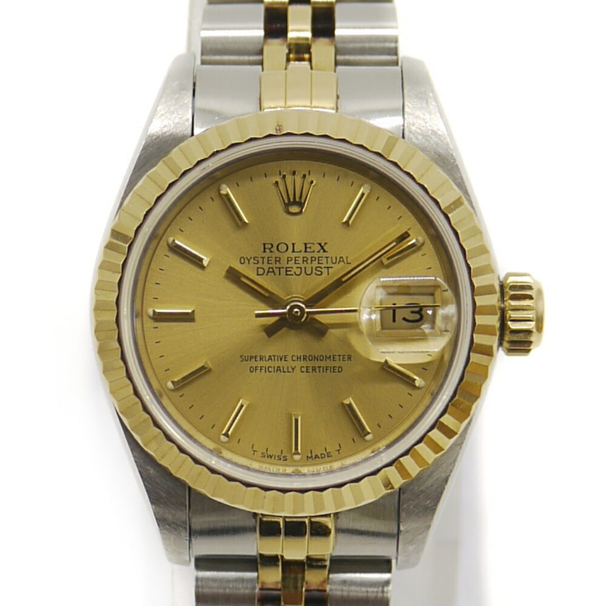 Pre-Owned ROLEX Rolex Datejust 69173 C Automatic Gold Dial Women's Watch