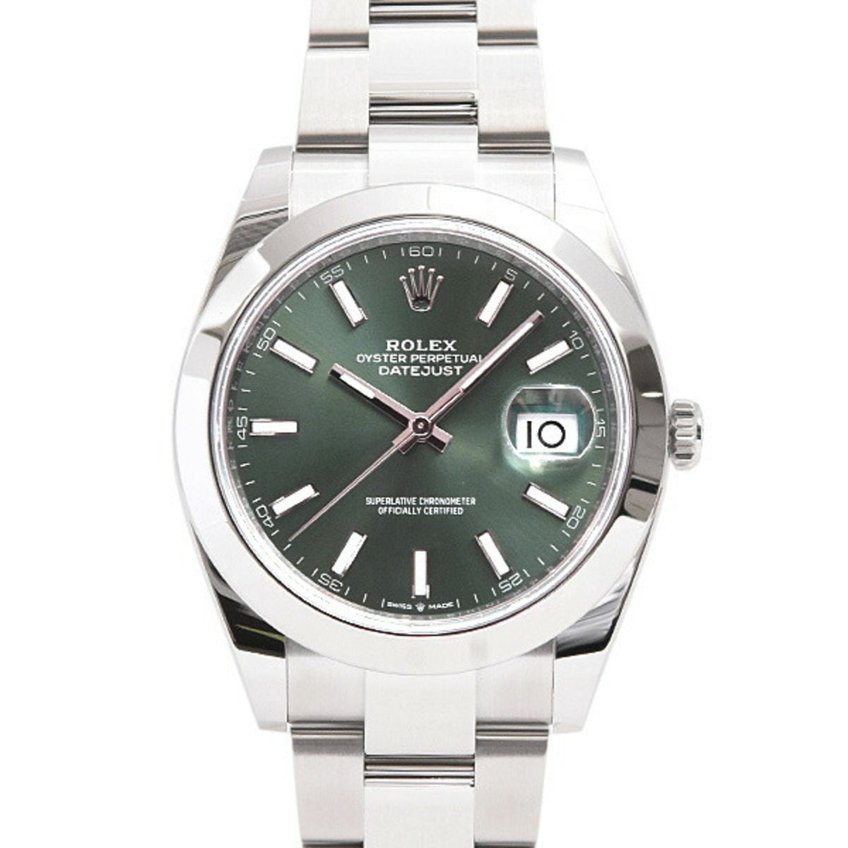 Pre-Owned Rolex Watch Men's Datejust 41 Mint Green Dial Random Automatic Stainless Steel ROLEX SS 126300 New