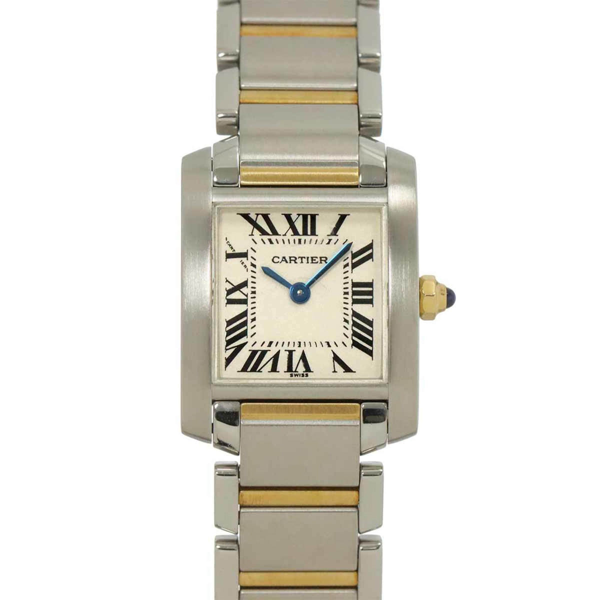 Pre-Owned Cartier Tank Fran?aise SM Two-tone Watch W51007Q4 Women's Ivory and Yellow Gold Quartz