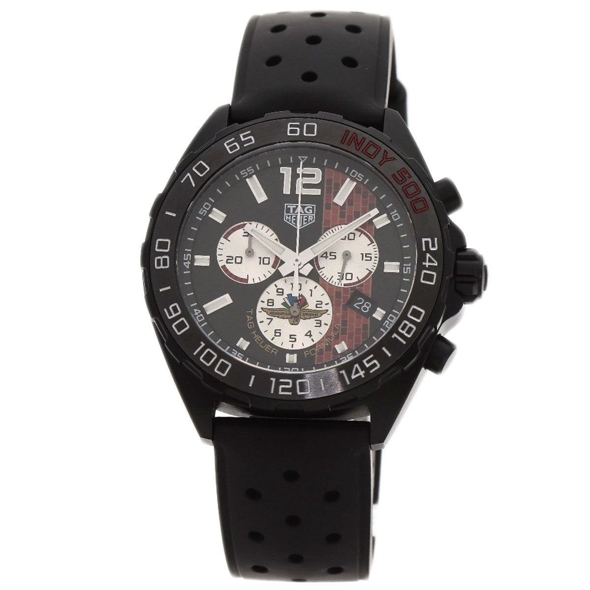 Montre TAG Heuer CAZ101AD d'occasion Formule 1 Indy 500 en acier inoxydable et caoutchouc pour homme 
