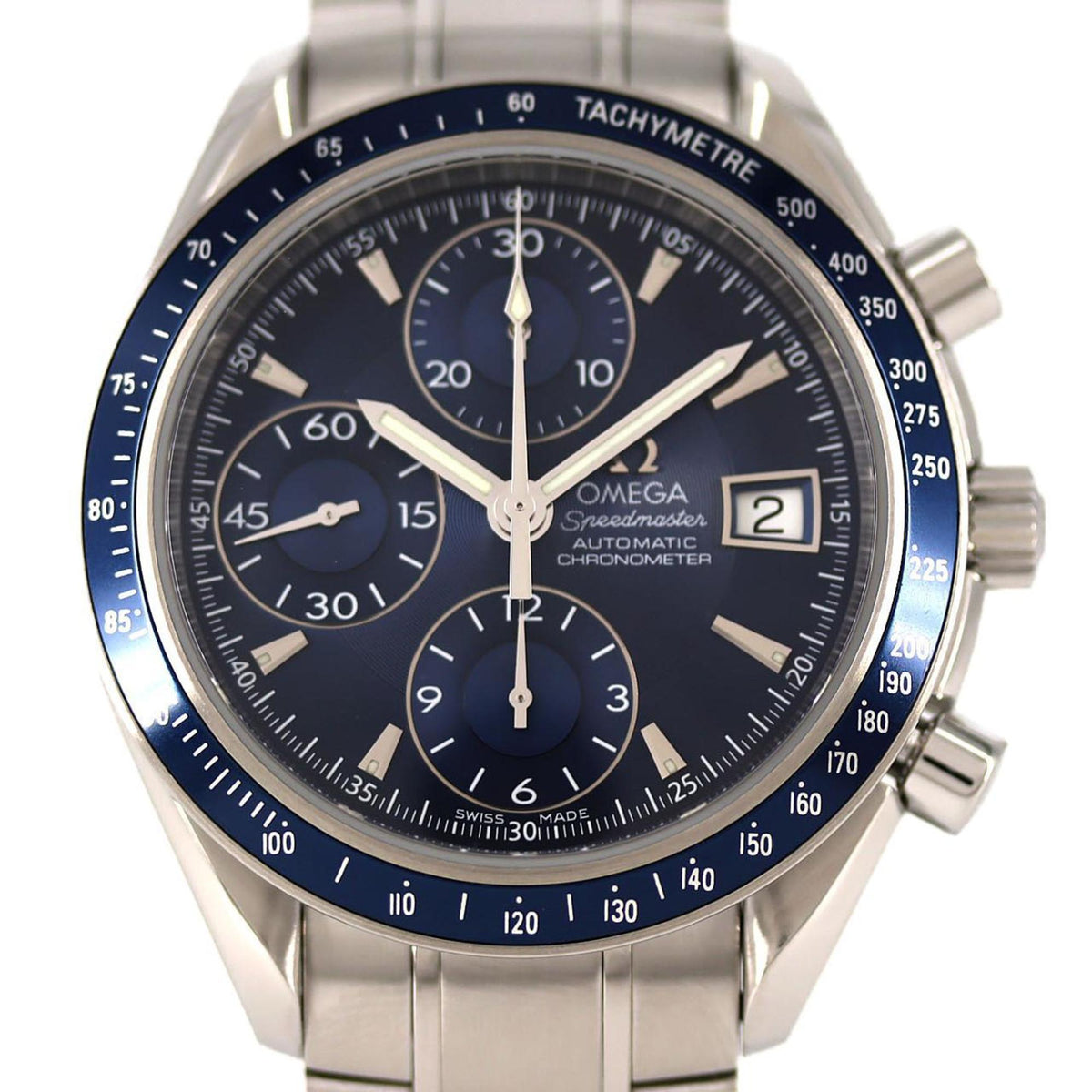 Pre-Owned Omega Speedmaster Date 3212.80 Stainless Steel Automatic Watch
