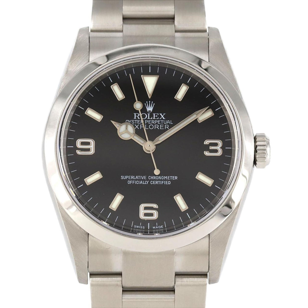 Pre-Owned Rolex Explorer I 114270 Stainless Steel Automatic Watch, F Series