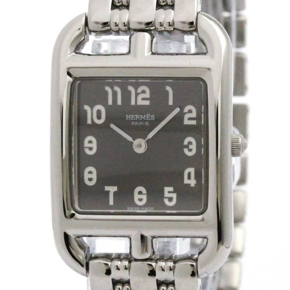 Pre-Owned HERMES Cape Cod Stainless Steel Quartz Ladies Watch CC1.210 Polished